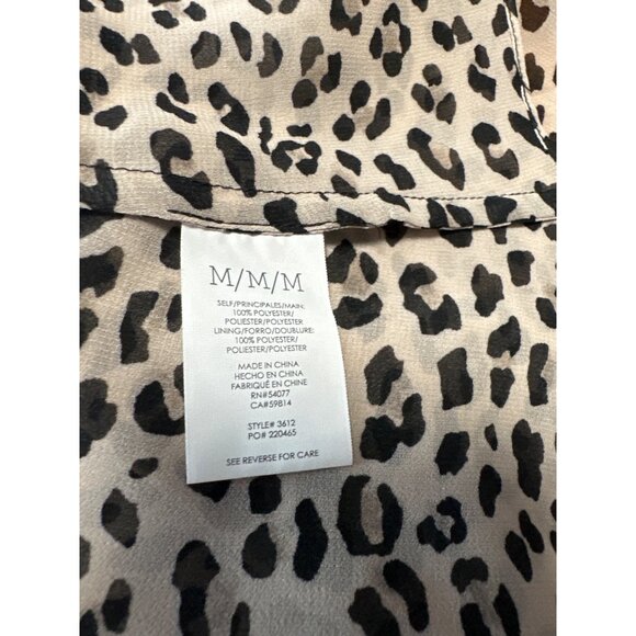 CAbi #3612 "Flutter Blouse" Cheetah Print Two-Piece Tops Women's Size M - Picture 6 of 8